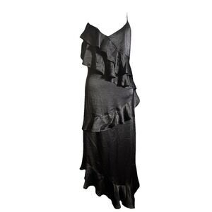 Steve Madden Black Asymmetrical Ruffle Dress